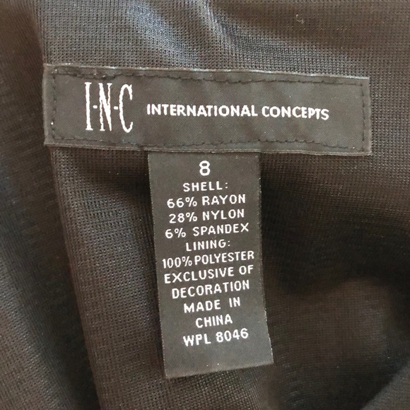 SOLD - INC Black Dress with Brass Bead Accents - Picture 7 of 7